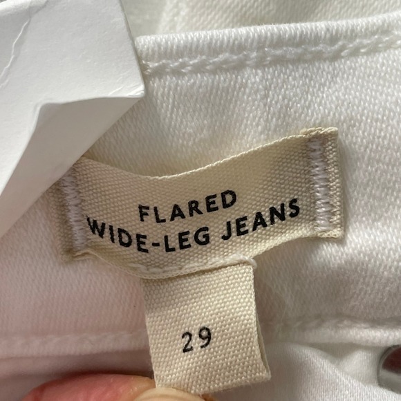 Madewell Flared Wide-Leg Crop Jeans White Raw Hem NU005 Womens Sz 29 NWT - Picture 9 of 15